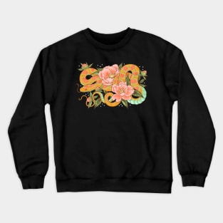 Corn Snake and Peonies Crewneck Sweatshirt